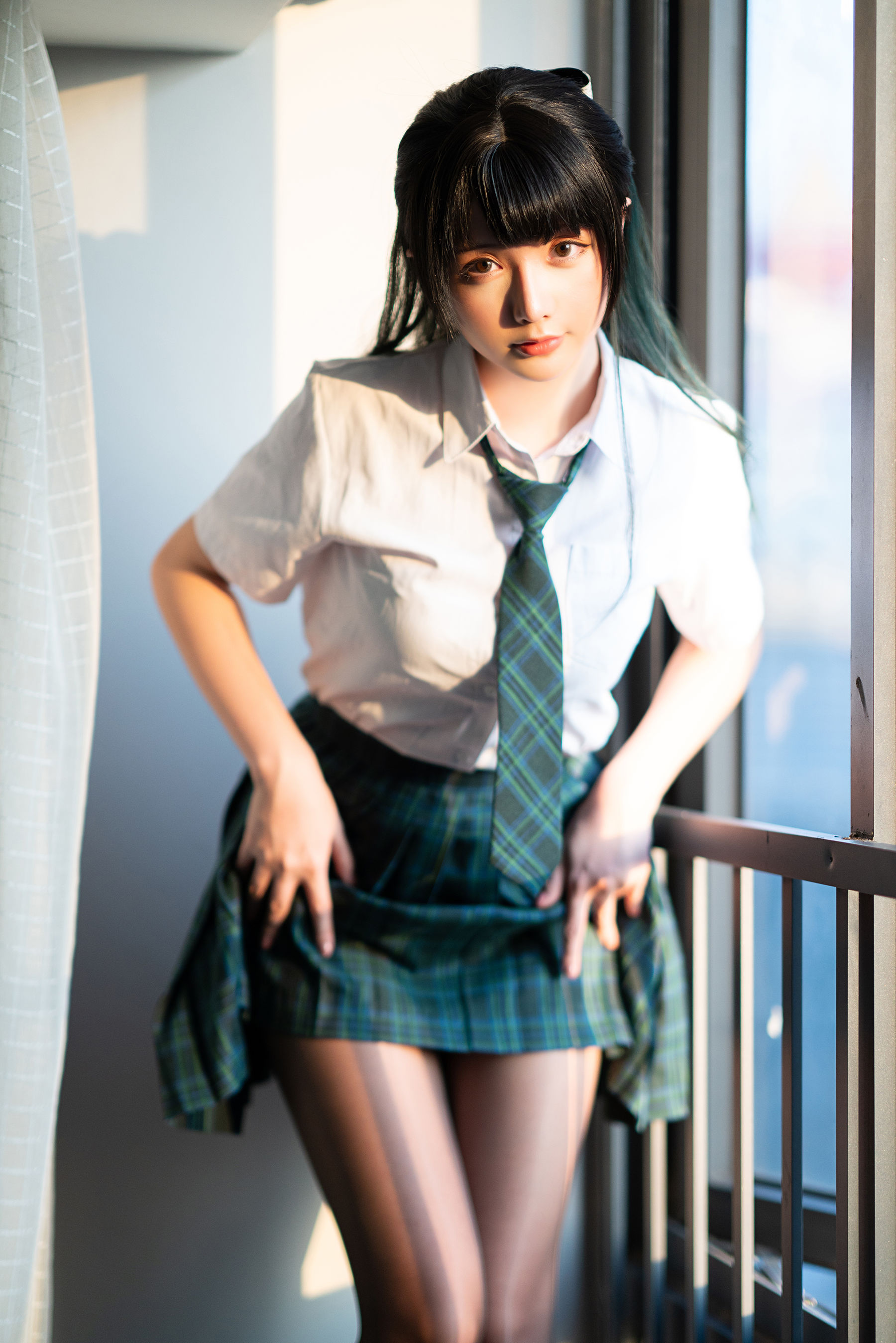 [COS写真]星之迟迟–JK-绿插图1
